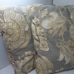 Two 18” Square Custom Made Couch Sofa Pillows
